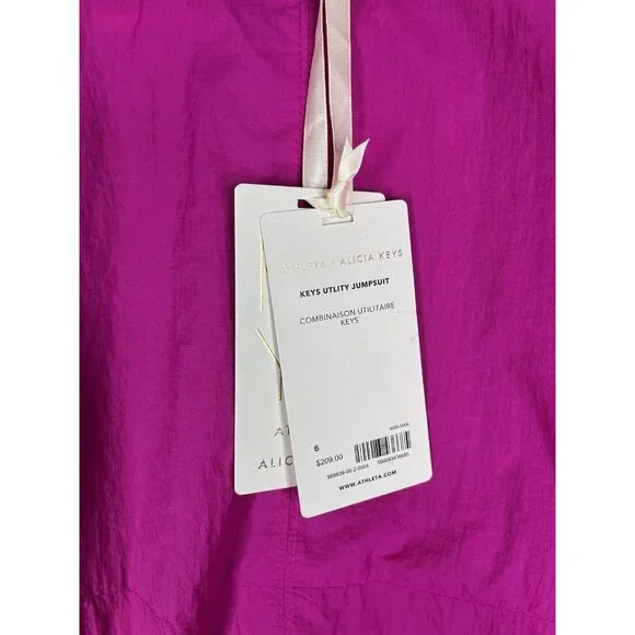 ATHLETA X ALICIA KEYS Women's Hot Pink Utility Jumpsuit NWT Size 6 - Picture 7 of 9